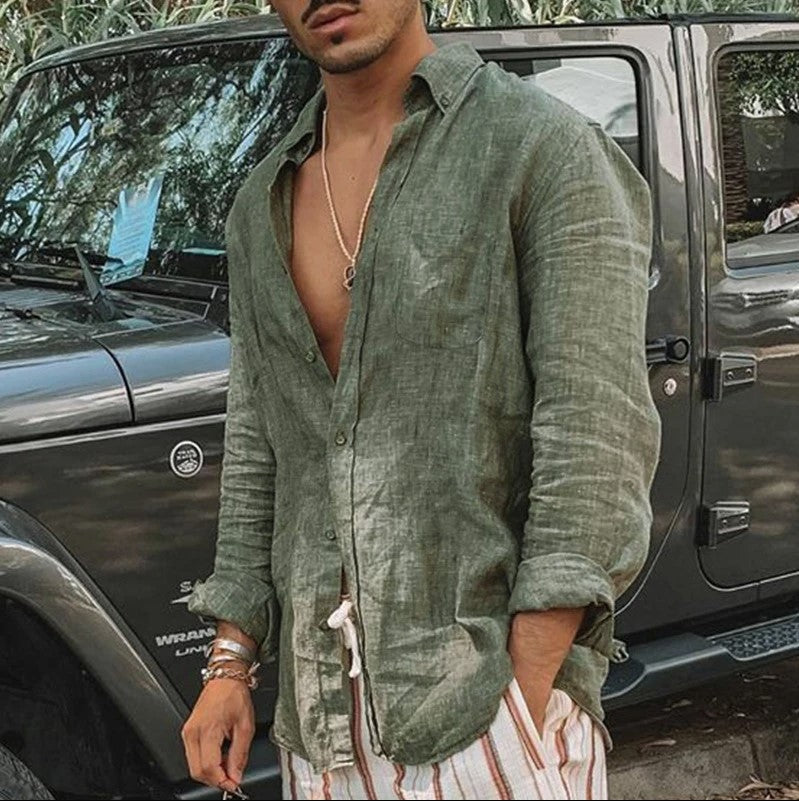 Linen Casual Lapel Shirt