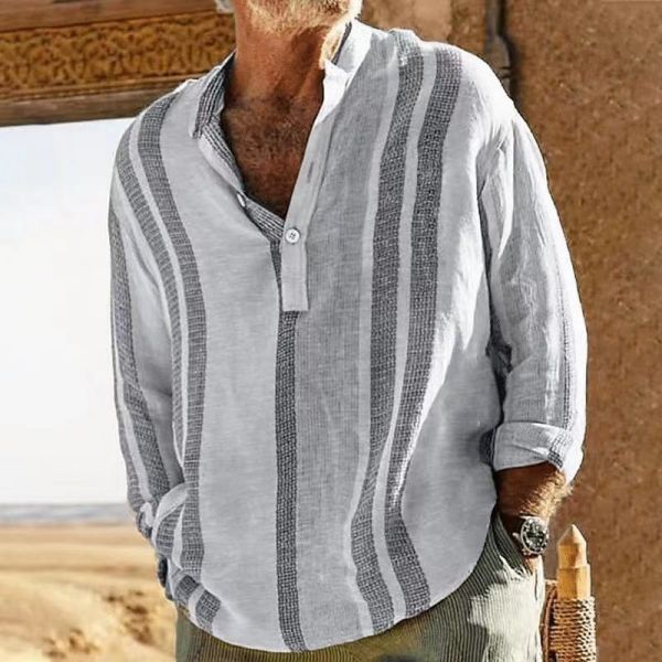 Striped Cotton Linen Shirt