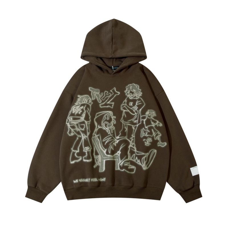 Line Character Print Hoodie