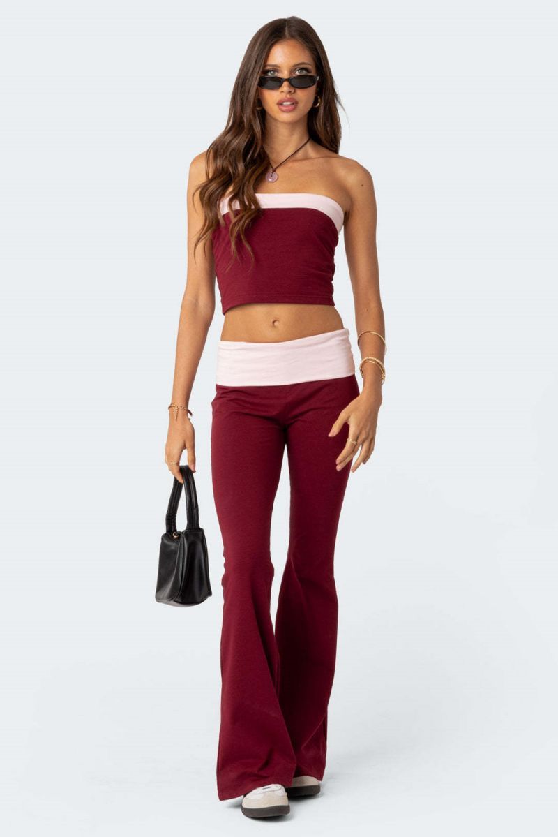 Slimming and Slimming Reverse Waist Low Rise Flared Pants