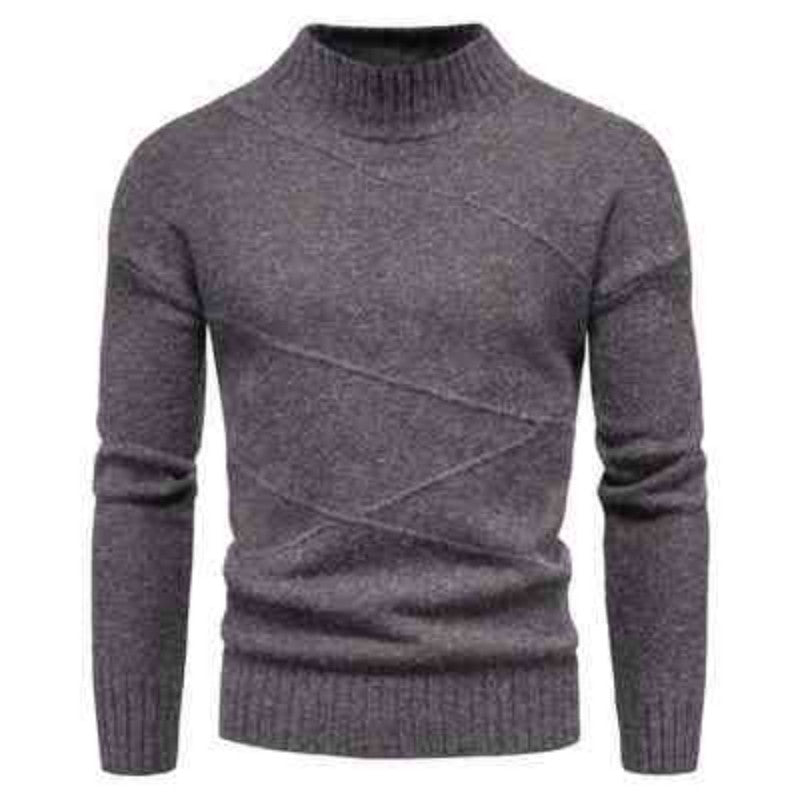 Solid Color Mock Turtleneck Sweater
