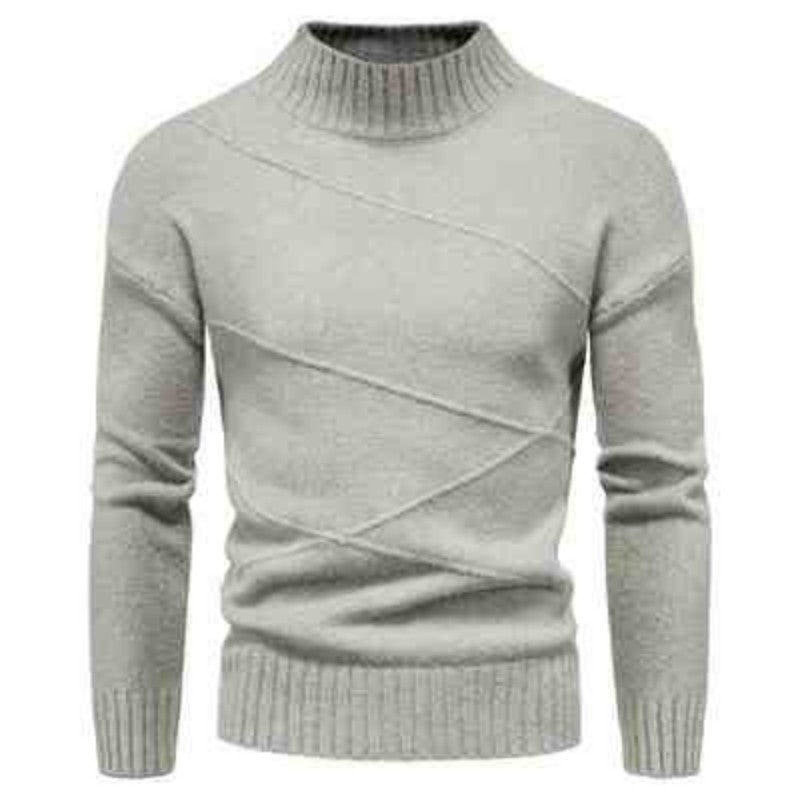 Solid Color Mock Turtleneck Sweater