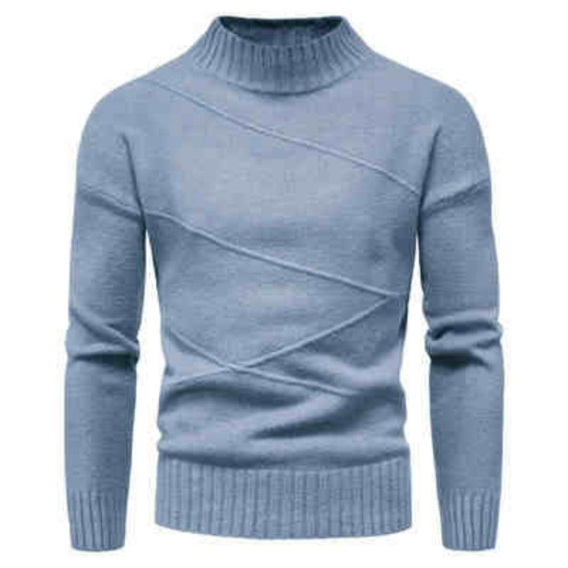 Solid Color Mock Turtleneck Sweater