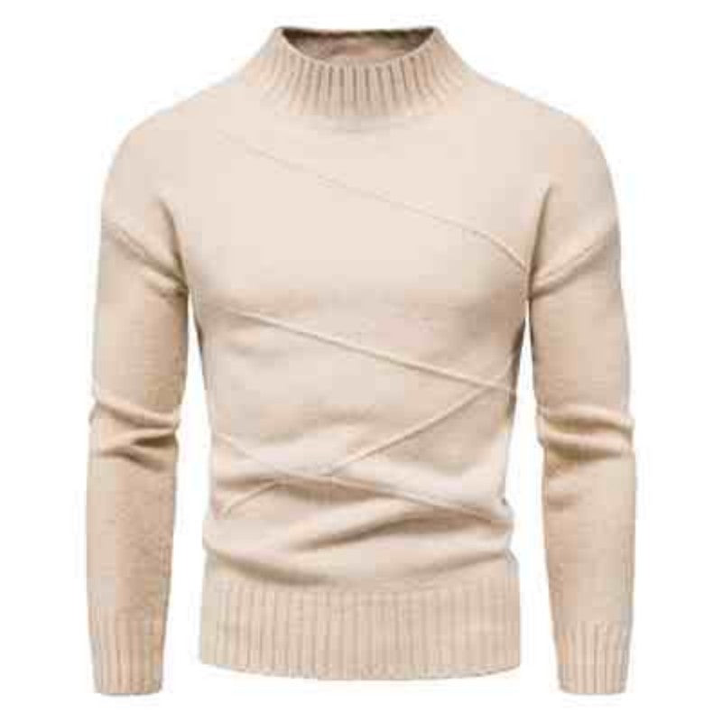 Solid Color Mock Turtleneck Sweater