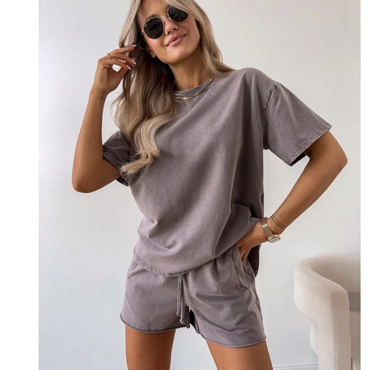 Solid Color Casual Sweat Suit