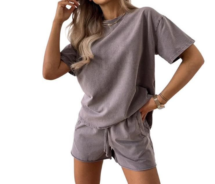 Solid Color Casual Sweat Suit