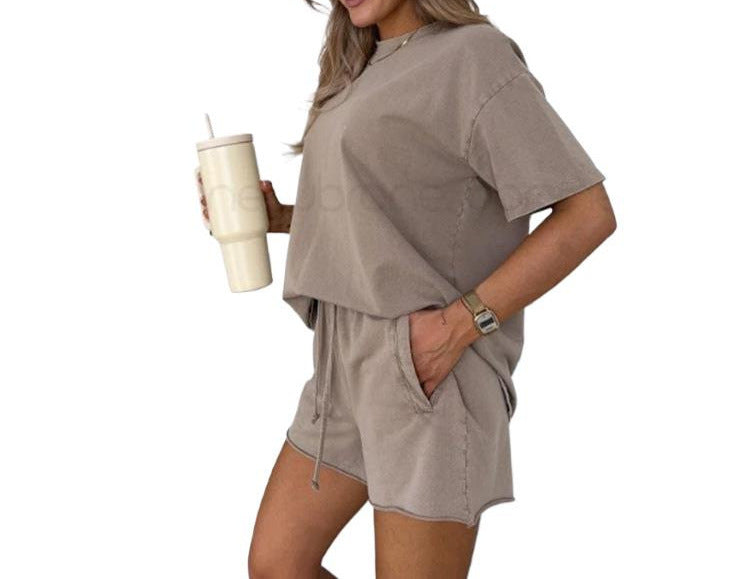 Solid Color Casual Sweat Suit