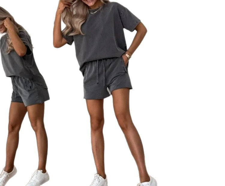 Solid Color Casual Sweat Suit