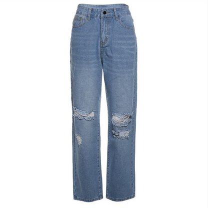 Hollow Out High Waist Jeans