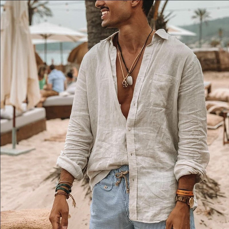 Linen Casual Lapel Shirt