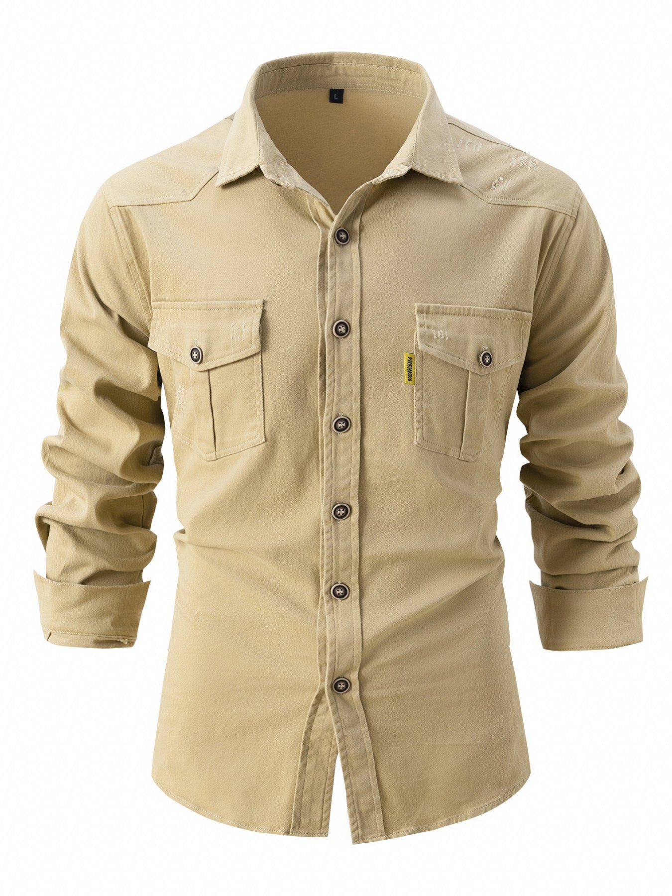 Elastic Pure Cotton Casual Shirt