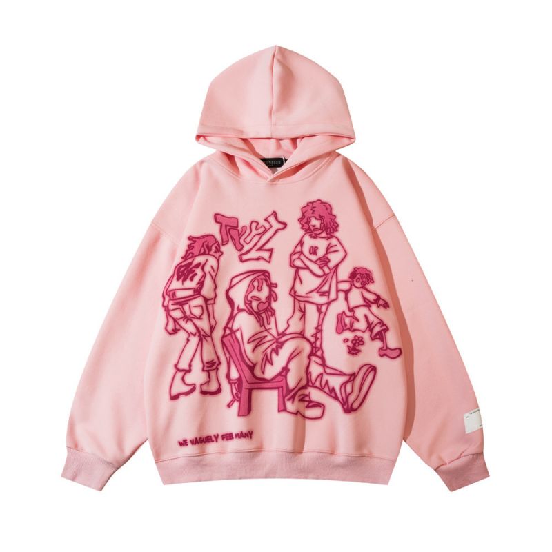 Line Character Print Hoodie