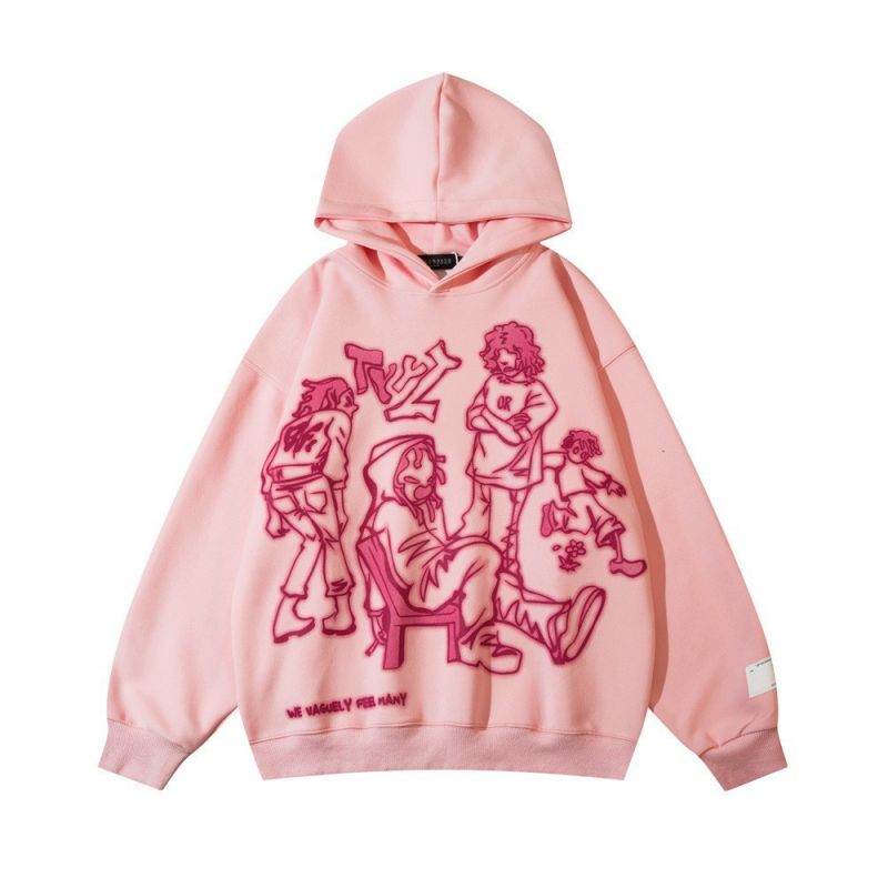 Line Character Print Hoodie