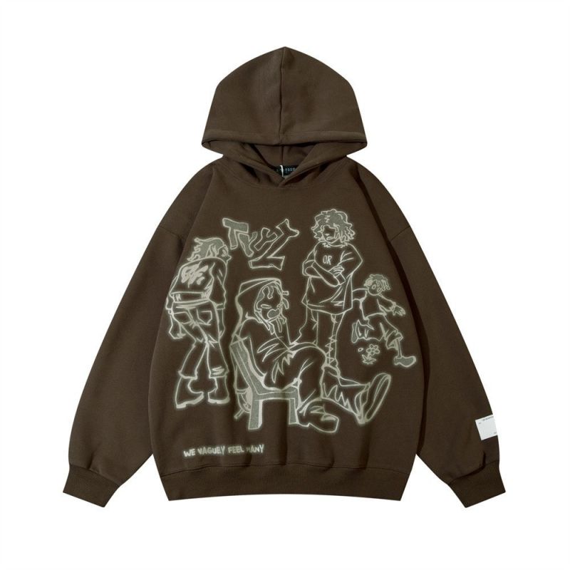 Line Character Print Hoodie
