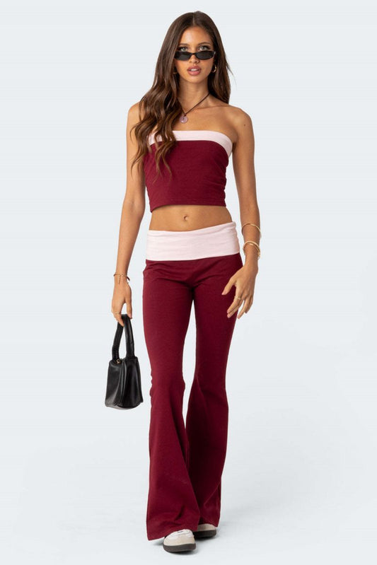 Slimming and Slimming Reverse Waist Low Rise Flared Pants