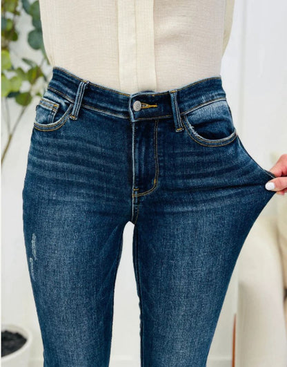 High Elastic Worn Small Leg Slimming Jeans