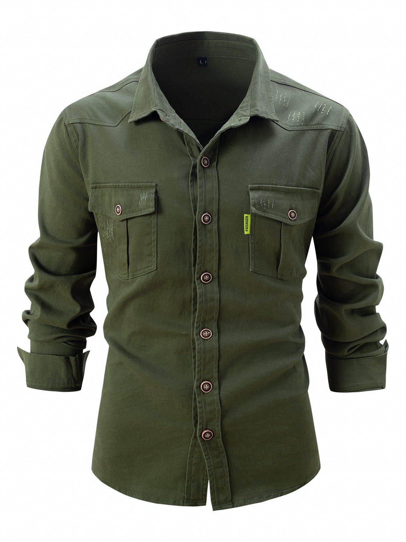 Elastic Pure Cotton Casual Shirt