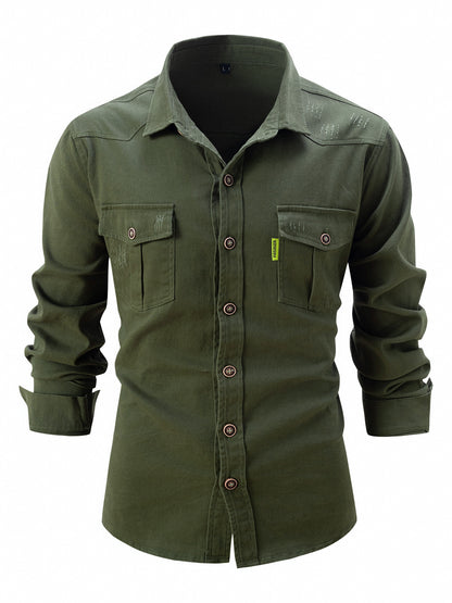 Elastic Pure Cotton Casual Shirt