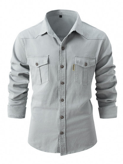 Elastic Pure Cotton Casual Shirt