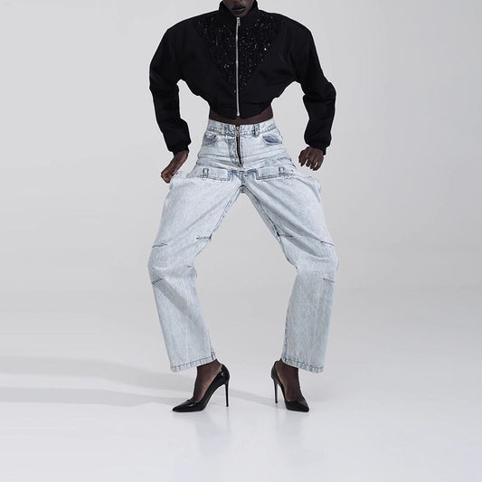 Splicing Casual Jeans