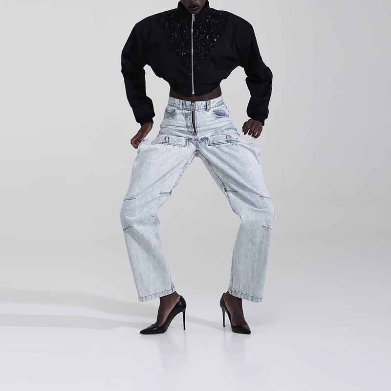 Splicing Casual Jeans