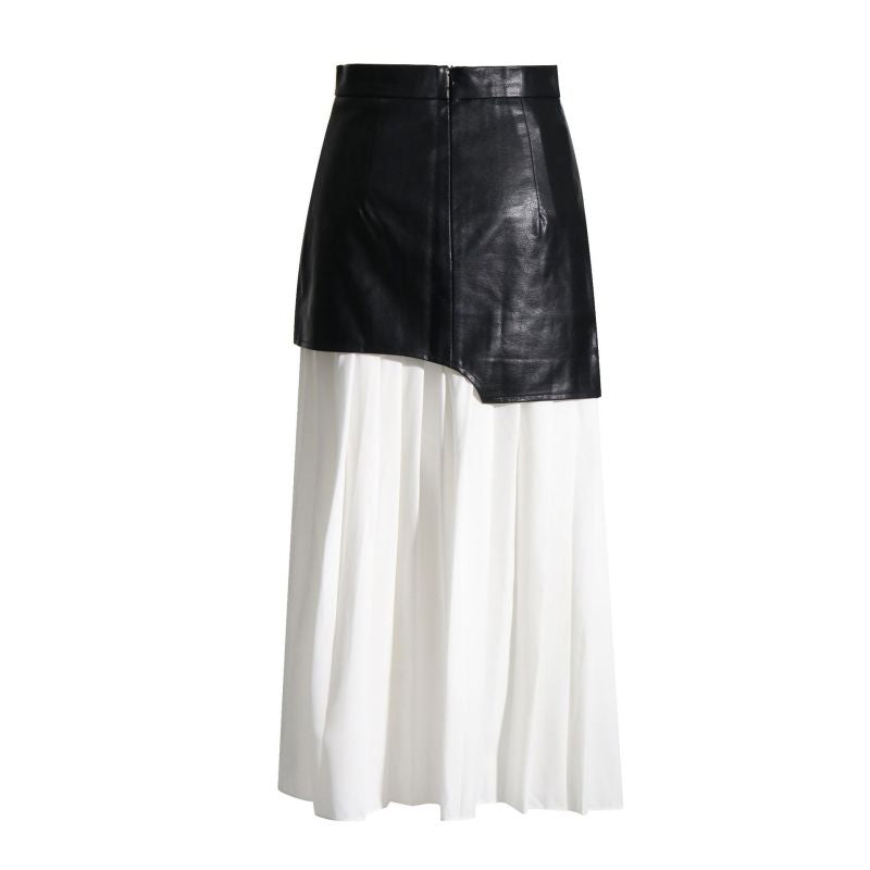 Women's Pleated Contrast Skirt