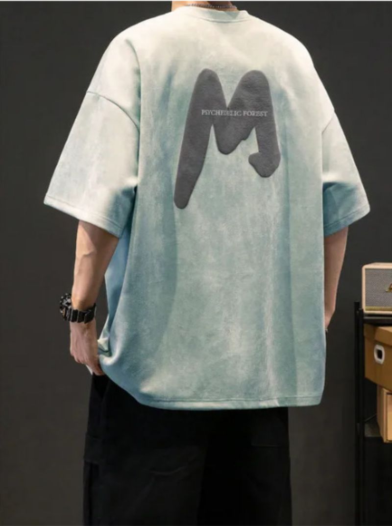 Printed Round Neck Casual Short Sleeve
