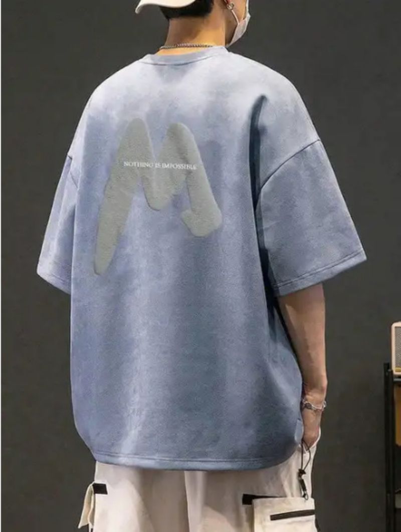 Printed Round Neck Casual Short Sleeve