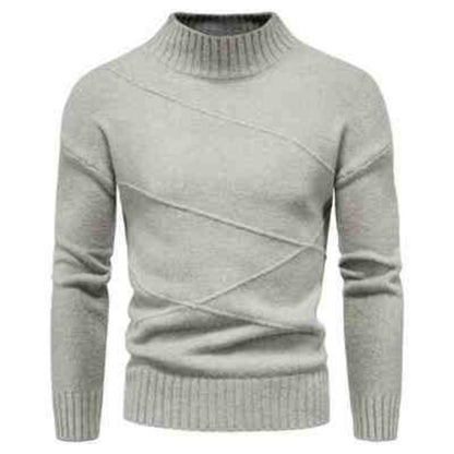 Solid Color Mock Turtleneck Sweater