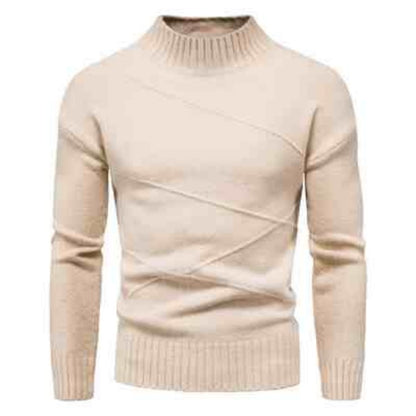 Solid Color Mock Turtleneck Sweater