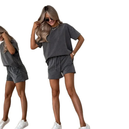Solid Color Casual Sweat Suit