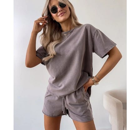 Solid Color Casual Sweat Suit