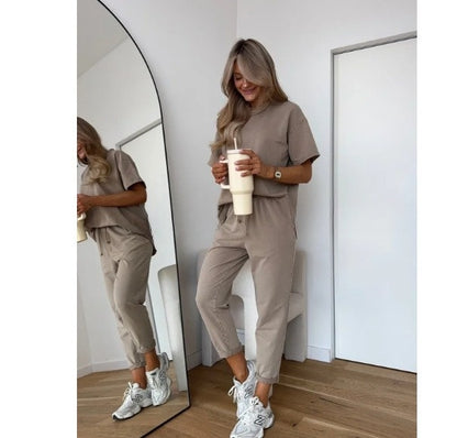 Solid Color Casual Sweat Suit