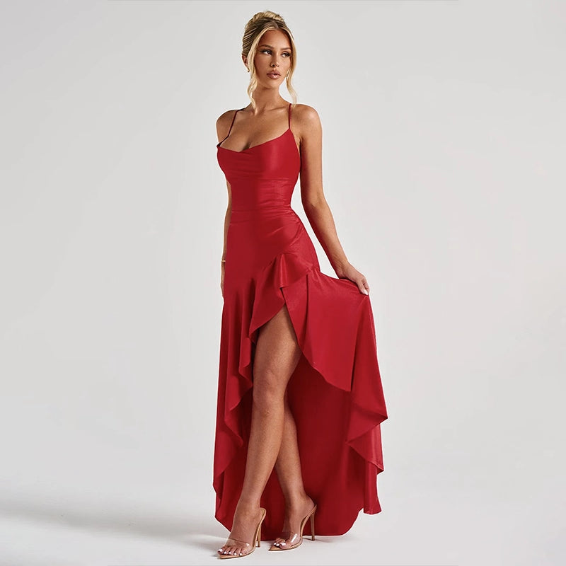 Square Collar Backless Dress