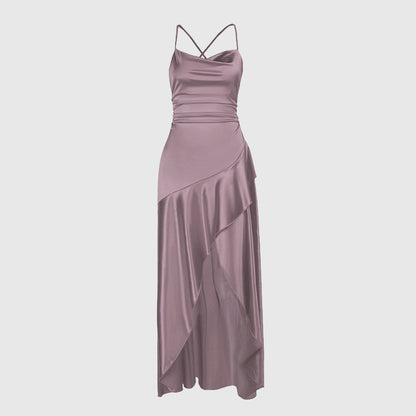 Square Collar Backless Dress