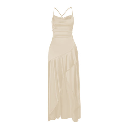 Square Collar Backless Dress