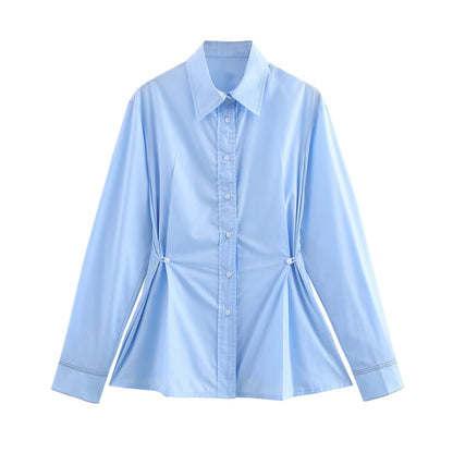 Slim-fit Waist Long-sleeved Shirt