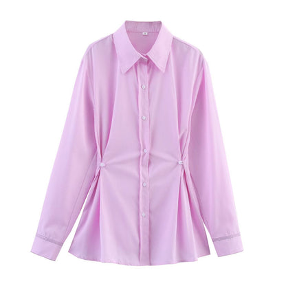 Slim-fit Waist Long-sleeved Shirt