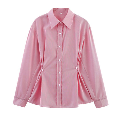 Slim-fit Waist Long-sleeved Shirt