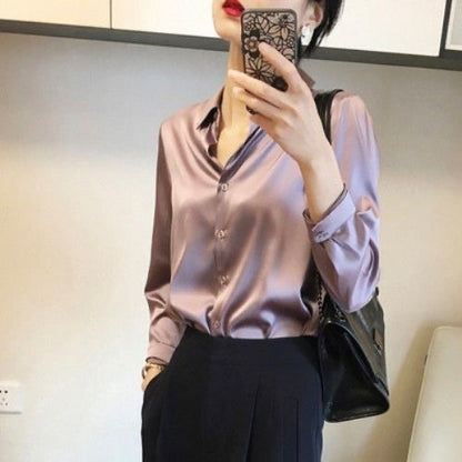 Niche Female Satin Shirt