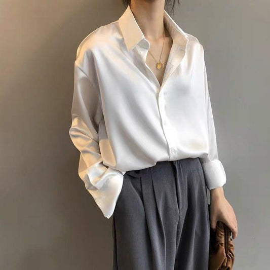 Niche Female Satin Shirt