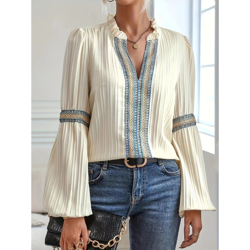 Stitching Lace Blouse