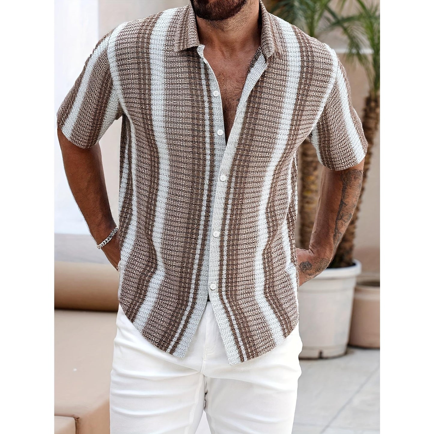 Men's Casual Slim Beach Shirt