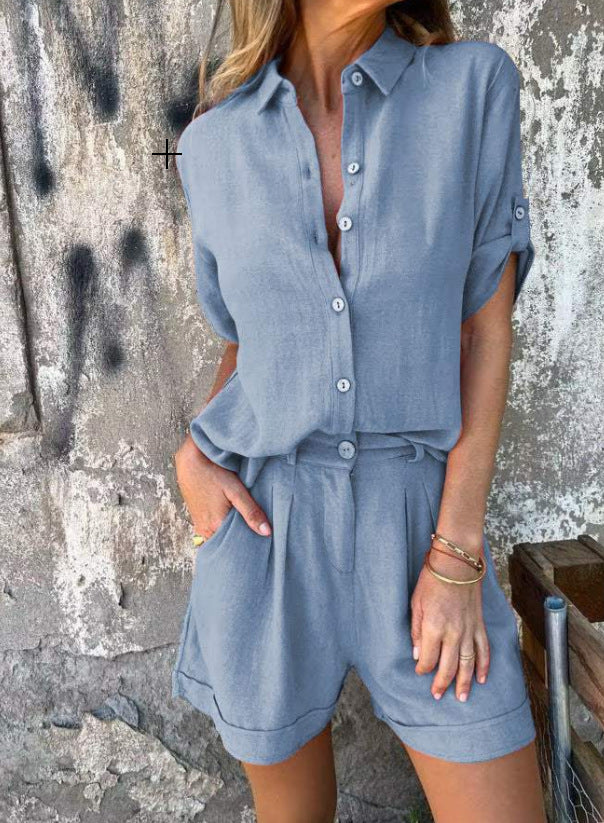 Women's Cotton And Linen Casual Suit