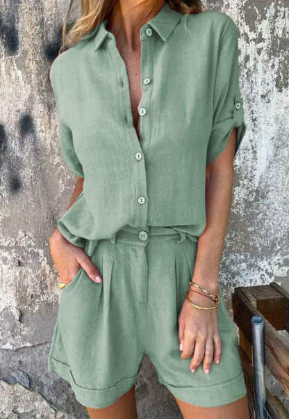 Women's Cotton And Linen Casual Suit