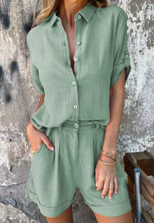 Women's Cotton And Linen Casual Suit