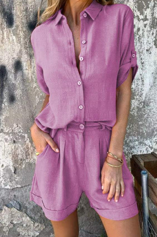 Women's Cotton And Linen Casual Suit