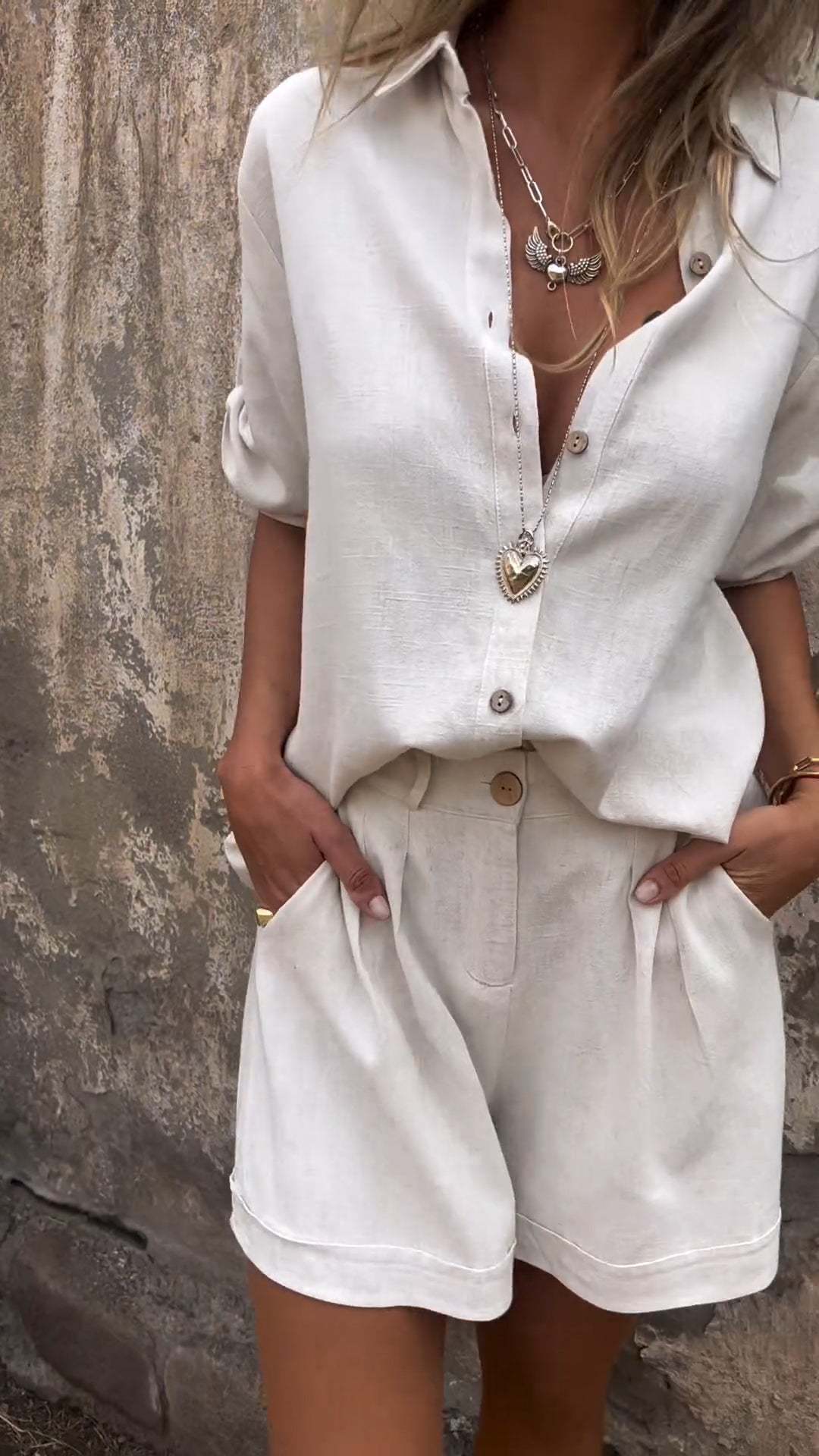Women's Cotton And Linen Casual Suit