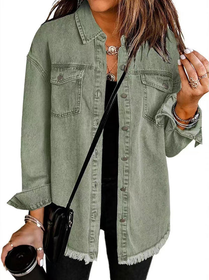 Washed Denim Shirt Jacket