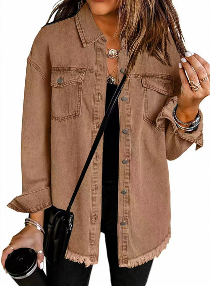 Washed Denim Shirt Jacket